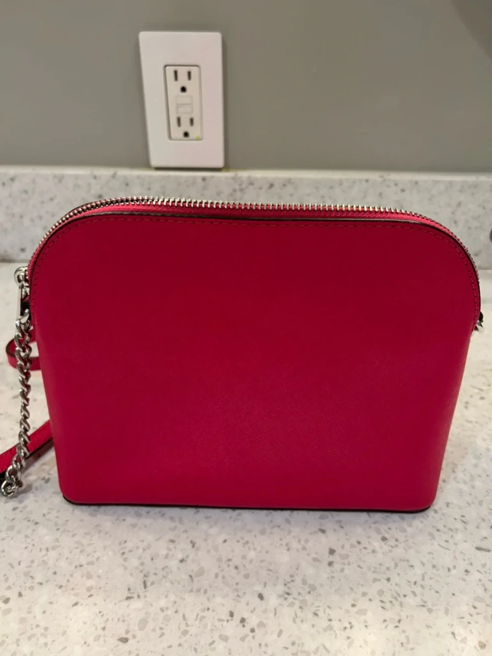 Michael Kors Bright Pink Dome Crossbody with Chain Strap